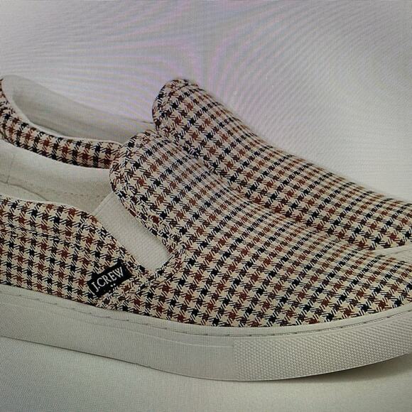 NWT J.CREW factory women’s plaid slip on sneakers size 10 - Picture 1 of 8